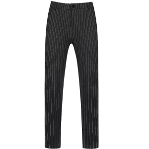 Men's Striped Slim Fit Flat Front Dress Pants